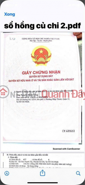 ĐẤT ĐẸP – GIÁ TỐT – CHÍNH CHỦ CẦN BÁN Tại Tân Thạnh Tây cũ, Củ Chi, TP.HCM Niêm yết bán