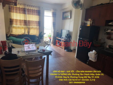 BEAUTIFUL APARTMENT – GREAT PRICE - URGENT SALE OF CORNER UNIT IN DONG HAI APARTMENT BUILDING, Tan Chanh Hiep Ward, District 12, Ho Chi Minh City _0