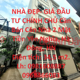 BEAUTIFUL HOUSE - PRICE FOR INVESTMENT BY OWNER For Sale 2-sided House in Yen Nghia, Ha Dong, Hanoi _0