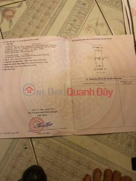 LAND FOR SALE RIGHT IN THE CENTER 54.9M2 AT NGOC HOA-CHUONG MY-HANOI Vietnam | Sales, đ 10 Million