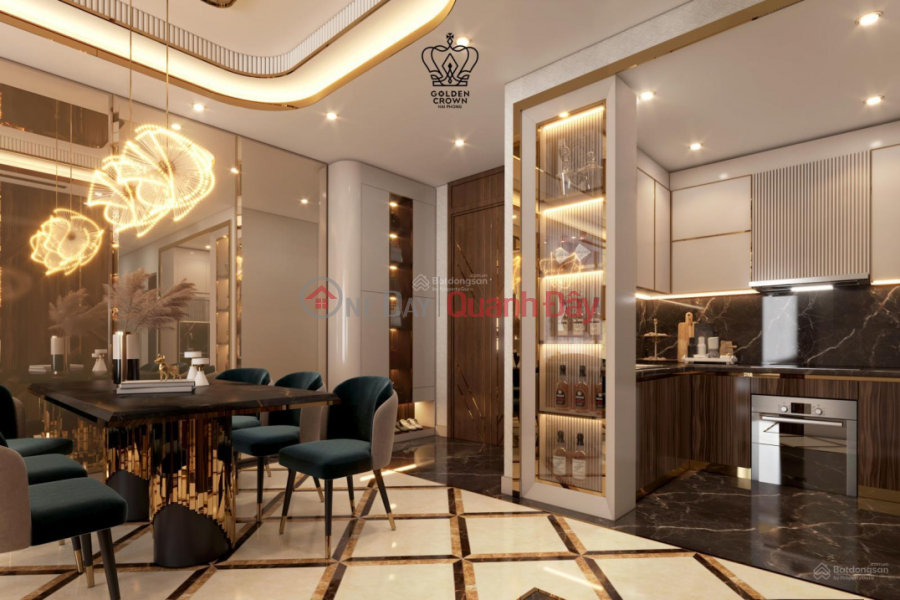 đ 7.6 Billion, "Special offer: 2% discount and receive 100 million VND when booking Imperial Golden Crown Hai Phong apartment!"