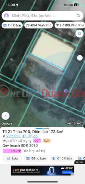 Chính chủ gửi bán lô đất ngang 15m đường rộng 5m | Việt Nam, Bán, đ 4,5 tỷ