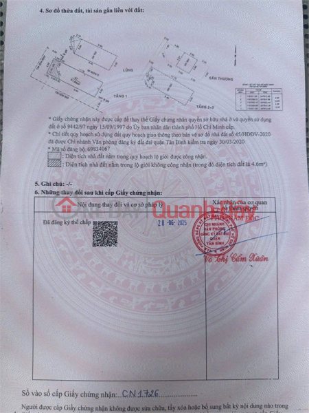 Property Search Vietnam | OneDay | Nhà ở Niêm yết bán Bán nhà 5 Tầng – Hẻm 8m Phan Sào Nam – Khu Bàu Cát, Tân Bình – 10.9 tỷ