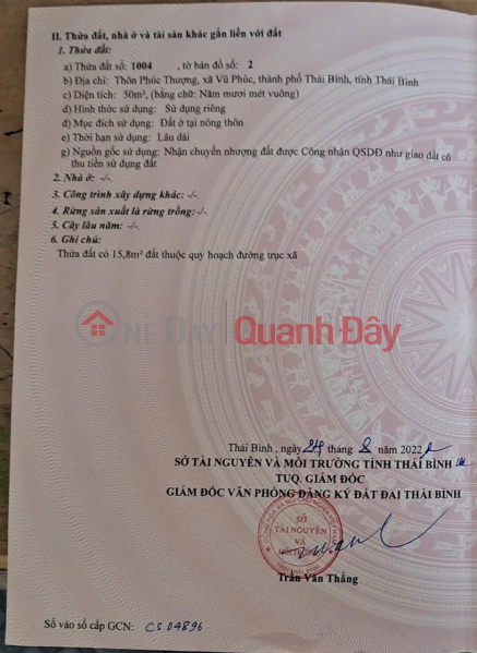 ĐẤT ĐẸP- GIÁ TỐT CẦN BÁN NHANH lô đất vị trí đắc địa tại TP Thái Bình, tỉnh Thái Bình Niêm yết bán