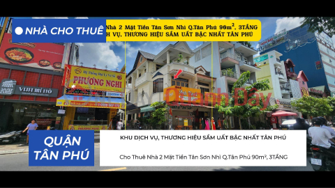House for Rent, 2 Frontages, Tan Son Nhi Street, Tan Phu District, 90m², 3 Floors, Service and Brand Area _0