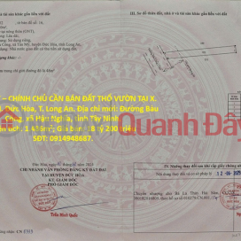 HOT HOT – CHÍNH CHỦ CẦN BÁN ĐẤT THỔ VƯỜN TẠI X. Tân Mỹ, H. Đức Hòa, T. Long An _0