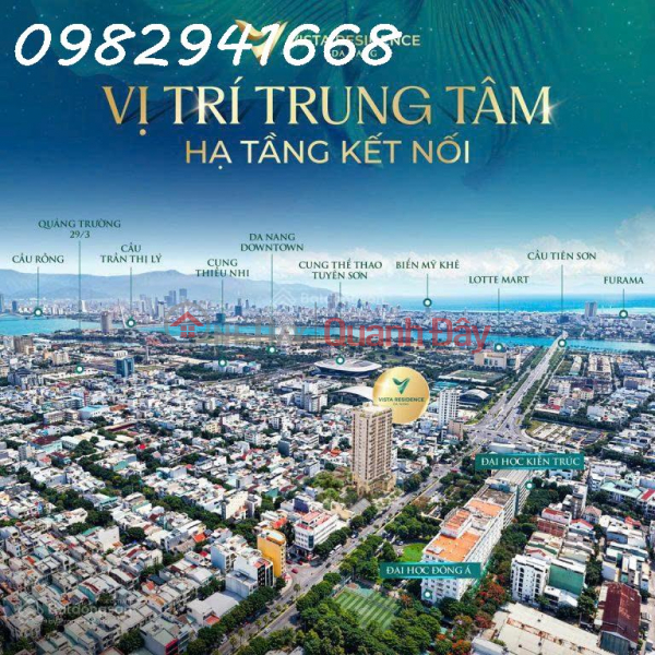 Apartment for rent at Vista Residence, 82m2, 2 bedrooms, stunning fireworks view in the heart of Da Nang. Rental Listings