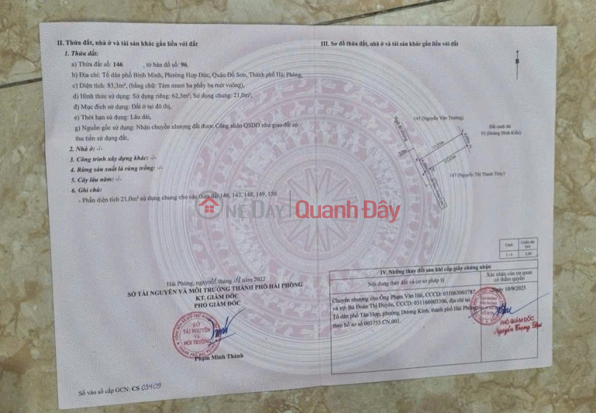 Property Search Vietnam | OneDay | Residential Sales Listings | Rare price 6xx million – Lot 62.3m² route 2 Binh Minh, Nam Do Son, quick profitable investment – ZALO 0567 222 555