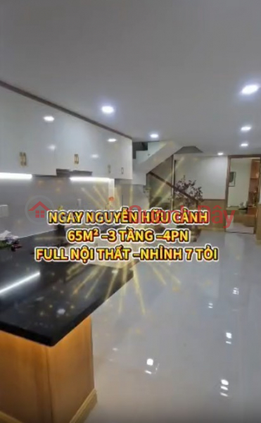NGAY NGUYỄN HỮU CẢNH 70m2 - 3 tầng 5 PN - Full nội thất - Nhình 7 tỏi - Nhà đẹp ở ngay Niêm yết bán