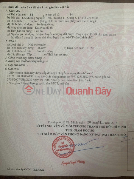 Property Search Vietnam | OneDay | Nhà ở Niêm yết bán, HOT HOT ĐẦU TƯ SINH LỜI – CHÍNH CHỦ CẦN BÁN NHÀ 2 MẶT TIỀN TẠI Phường 11, Quận 5, TP HCM
