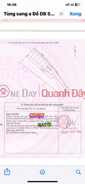 Over 2 billion have a house right in Tien Phuong - Chuong My Area: 42.8m full land Sales Listings