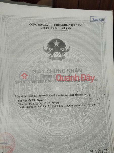 Property Search Vietnam | OneDay | Nhà ở | Niêm yết bán ĐẤT CHÍNH CHỦ GIÁ TỐT - CHÍNH CHỦ CẦN BÁN NHANH lô đất tại huyện Bình Chánh, TPHCM