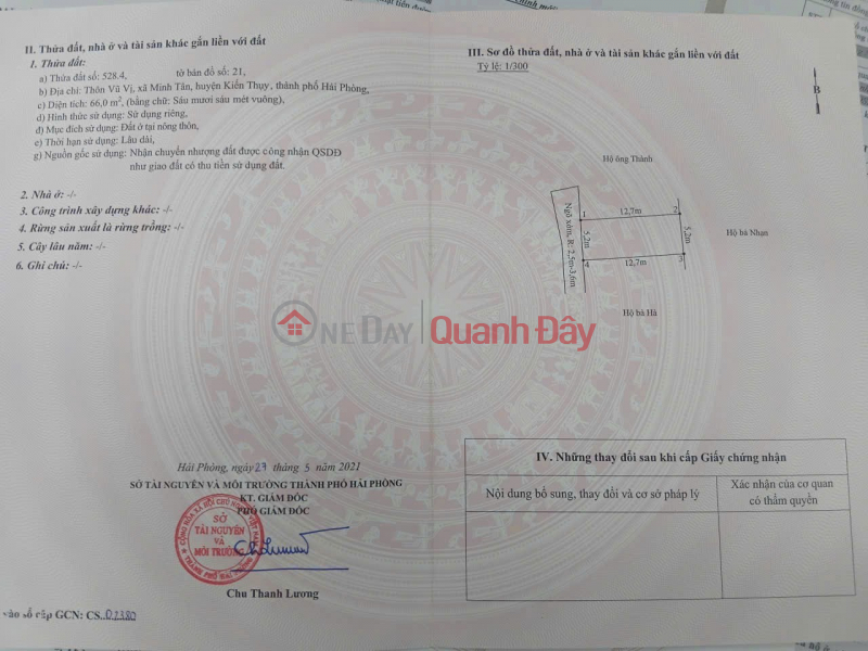 LAND IN MINH TAN, KIEN THUY - NEAR MARKET - CAR ACCESS - PRICE 7XX MILLION VND - RARE OPPORTUNITY - CONTACT ZALO 0567 222 555 Sales Listings