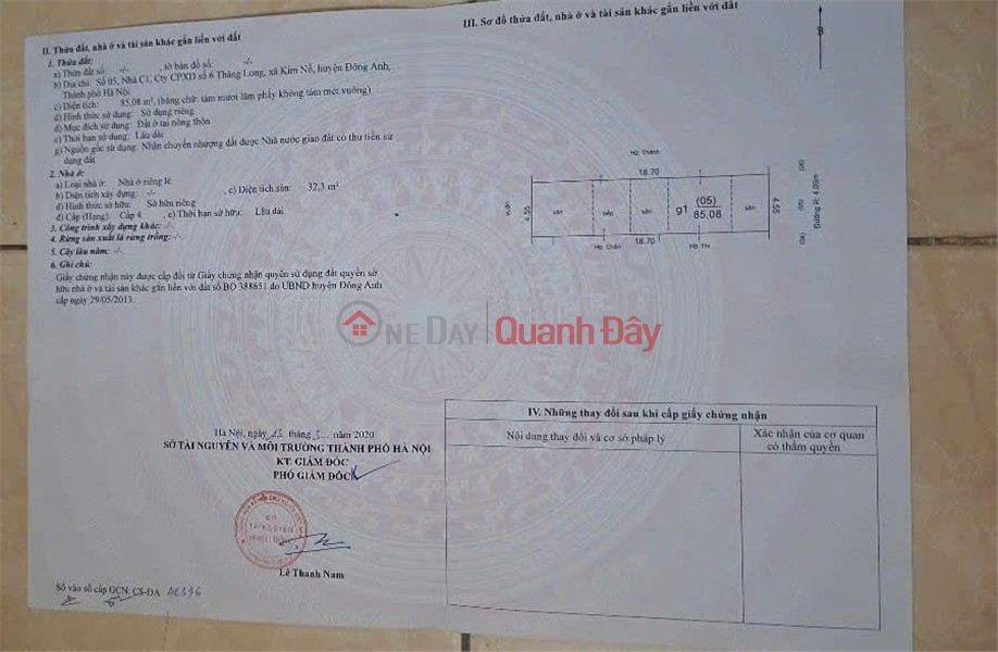 ĐẤT ĐẸP- GIÁ TỐT BÁN NHANH LÔ ĐẤT ĐẦU TƯ LÀ SINH LỜI TẠI huyện Đông Anh, tp Hà Nội Niêm yết bán