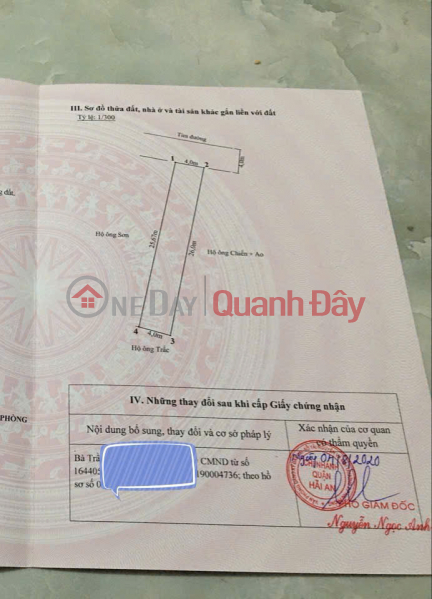 Chính chủ bán lô Đất 100m mặt đường Cát Khê - Tràng Cát- Hải An Niêm yết bán