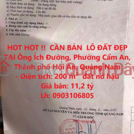 HOT HOT !! CẦN BÁN LÔ ĐẤT ĐẸP TẠI Ông Ích Đường, Phường Cẩm An, Thành phố Hội An, Quảng Nam _0