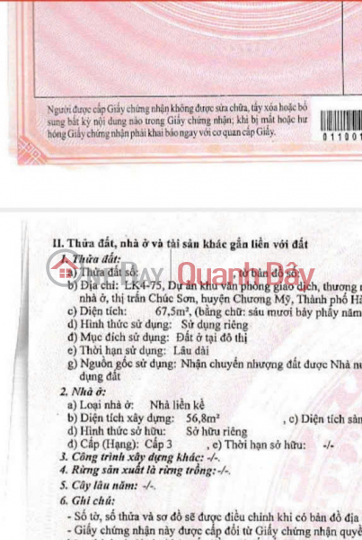 VỊ TRÍ ĐẸP - GIÁ TỐT - Chính Chủ Bán Nhà lk4 KĐT Lộc Ninh phường Chương Mỹ, Hà Nội Việt Nam | Bán đ 10 tỷ