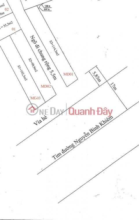 Selling 3 lots of land on Nguyen Binh Khiem street, Dong Hai 1, price 46.8 million\/m2 _0