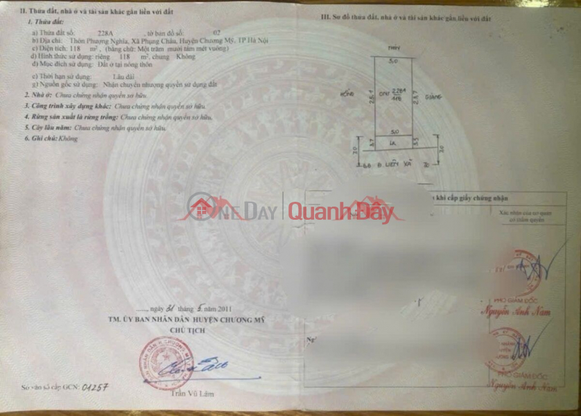 BÁN LÔ ĐẤT TRỤC CHÍNH KINH DOANH 118M TẠI PHỤNG CHÂU-CHƯƠNG MỸ-HÀ NỘI, Việt Nam | Bán, đ 10 triệu