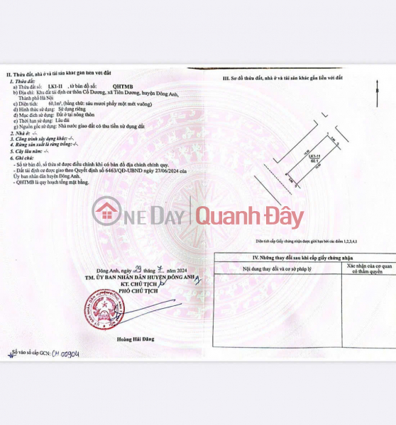 Bán đất tái định cư Đông Nam Cổ Dương - Lô khe thoáng 3 mặt tiền - Mặt đường đôi Việt Nam | Bán đ 9,92 tỷ