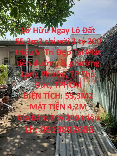 Own a 55.3m2 Land Lot for only 3 billion 200 million Beautiful Location In Thu Duc City, Ho Chi Minh City Sales Listings