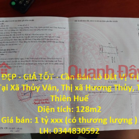 BEAUTIFUL LAND - GOOD PRICE - Land Lot For Sale Prime Location In Thuy Van Commune, Huong Thuy Town, Thua Thien Hue _0