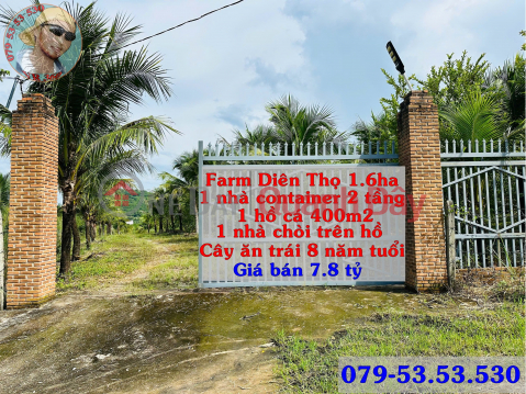 Selling Dien Tho Khanh Hfoa resort farm 1.6 ha price 7.8 billion. ZalO79-53.53.53O _0
