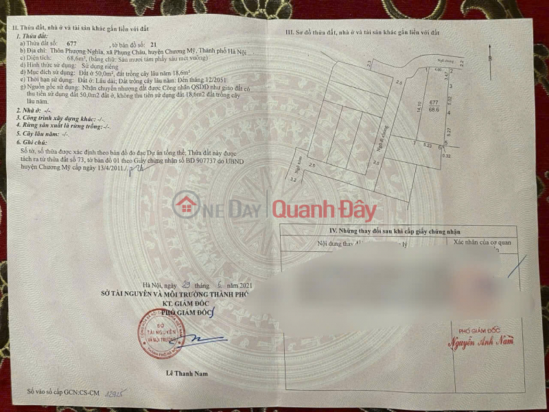 đ 3,6 tỷ, CHÍNH CHỦ CẦN TIỀN BÁN LÔ ĐẤT 68,6M TẠI PHỤNG CHÂU-CHƯƠNG MỸ-HÀ NỘI