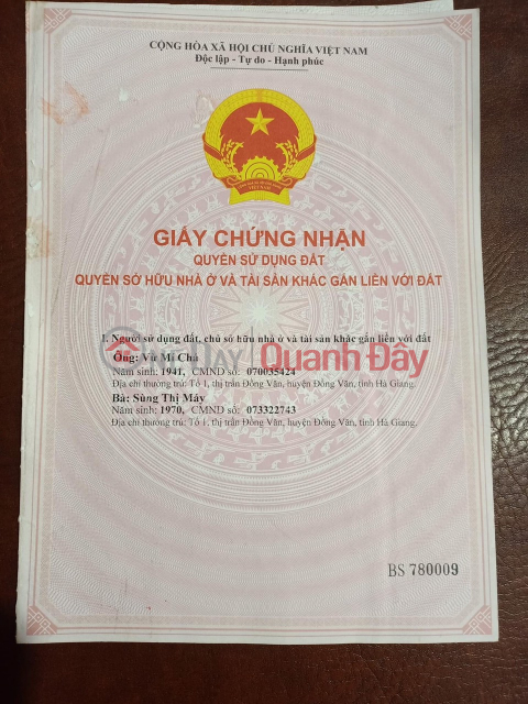 Chính chủ cần bán Lô Đất Nương và ruộng Tại Tổ 1 Thị Trấn Đồng Văn - Hà Giang. _0