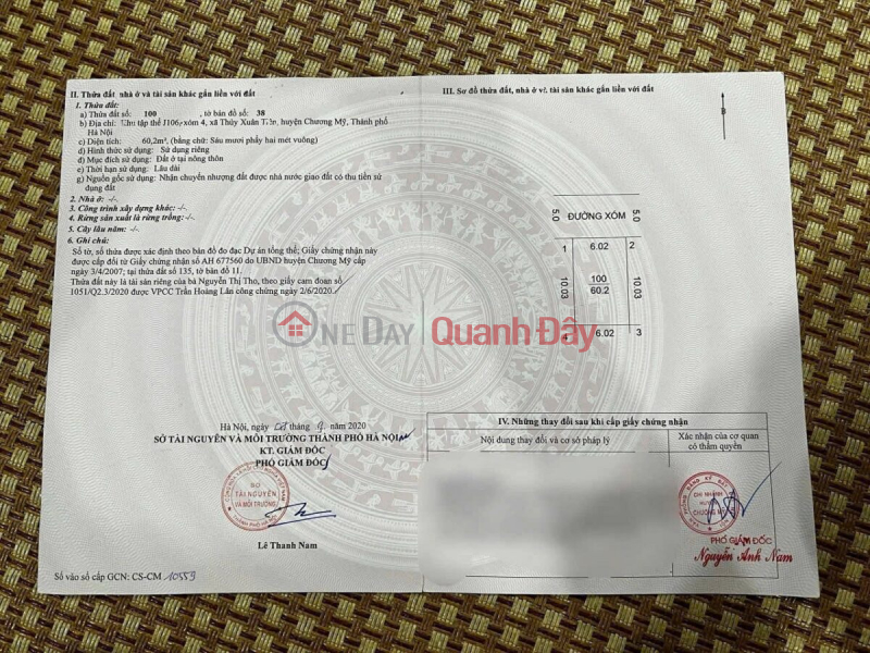đ 10 triệu | CHÍNH CHỦ CẦN BÁN LÔ ĐẤT J106 TẠI THỦY XUÂN TIÊN-CHƯƠNG MỸ-HÀ NỘI