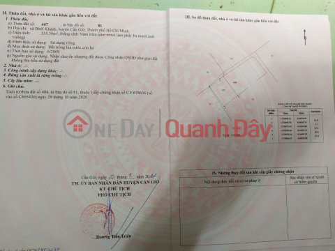 FOR SALE: 555M2 LAND WITH TITLE DEED, FRONTAGE ON CA SUC ROAD, BINH KHANH DISTRICT, CAN GIO DISTRICT. _0