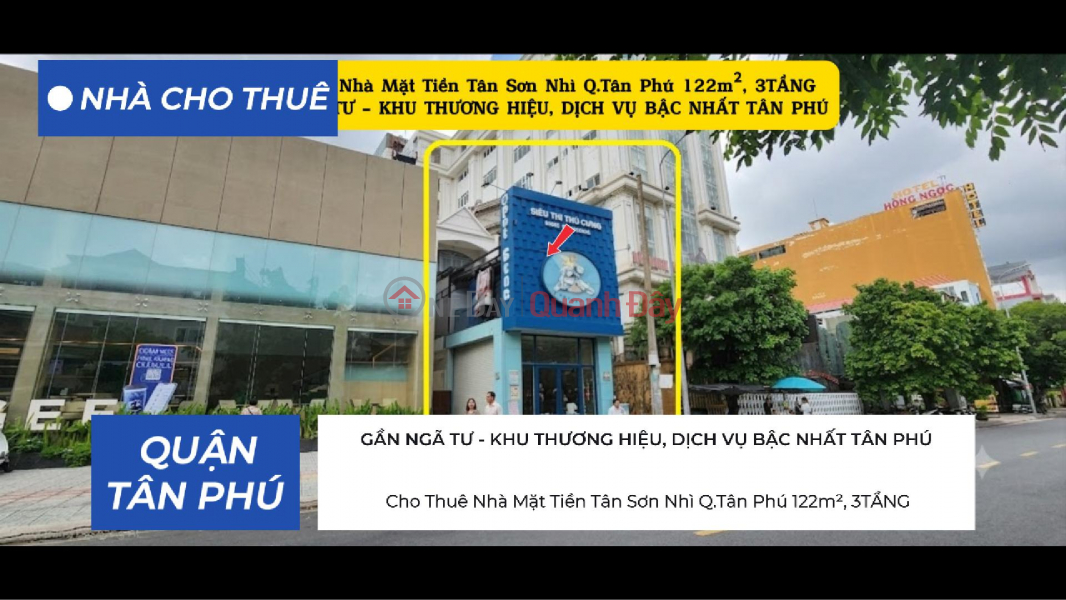 House for Rent on Tan Son Nhi Street, Tan Phu District, 122m², 3 Floors - Near Intersection - Commercial and Service Area Rental Listings