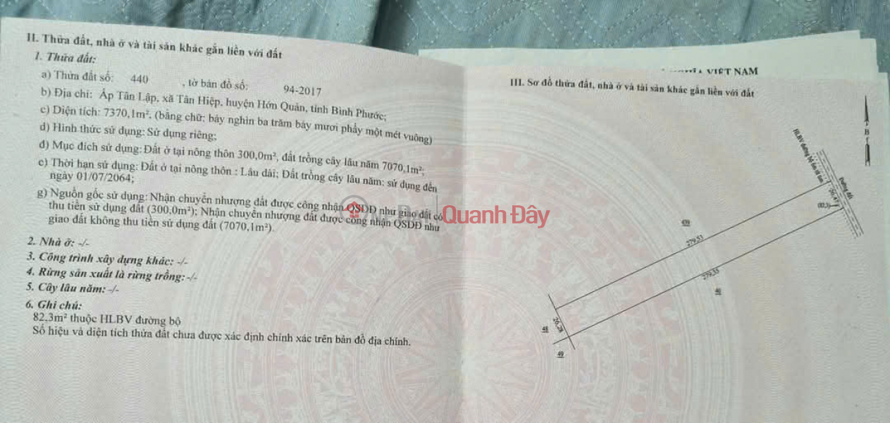 đ 4.5 Billion, URGENT SALE 7370M2 RESIDENTIAL LAND FRONTAGE DT743, TAN HIEP, HON QUAN, BINH PHUOC - ONLY 4.5 BILLION - RED BOOK