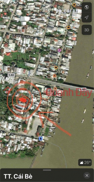 ₫ 4.5 Billion | OWNER NEEDS TO SELL BEAUTIFUL FRONT LAND IN Cai Be Town, Cai Be District, Tien Giang