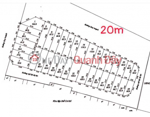 LAND FOR AUCTION IN THON VANG – GIA LAM, ROAD WIDE ENOUGH FOR 2 CARS TO PASS, WITH SIDEWALK, PRICE 105 MILLION VND\/M² _0
