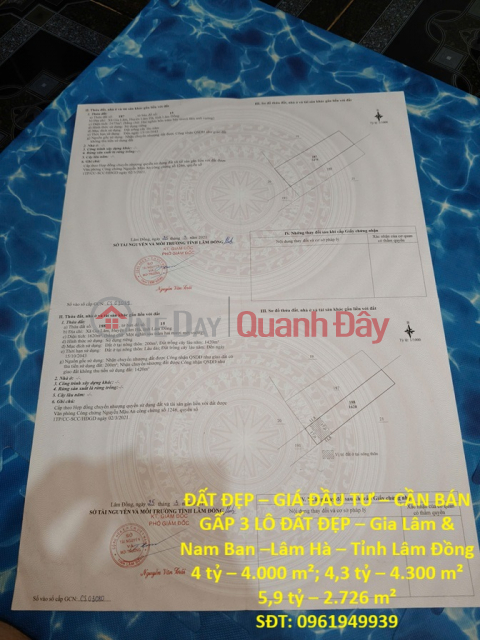 ĐẤT ĐẸP – GIÁ ĐẦU TƯ – CẦN BÁN GẤP 3 LÔ ĐẤT ĐẸP – Gia Lâm & Nam Ban –Lâm Hà – Tỉnh Lâm Đồng _0