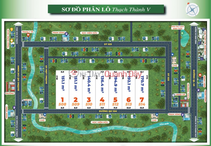 Open Sale BOLOCK 7 Lot of Land Beautiful Location In Thach Thanh District - Thanh Hoa - Extremely Cheap Price Sales Listings