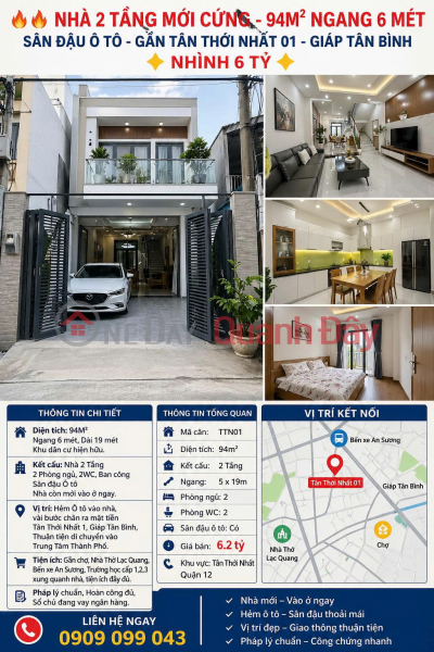 RARE PROPERTY IN TAN THOI – 2-STORY HOUSE – 6M FRONTAGE Sales Listings