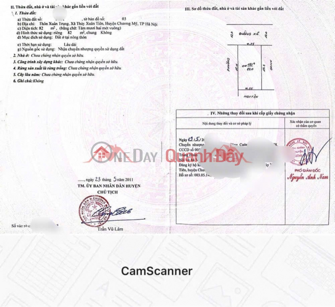 OWNER NEEDS MONEY TO SELL 82M2 LAND LOT IN THUY XUAN TIEN-CHUONG MY-HANOI, Vietnam, Sales đ 4.1 Billion