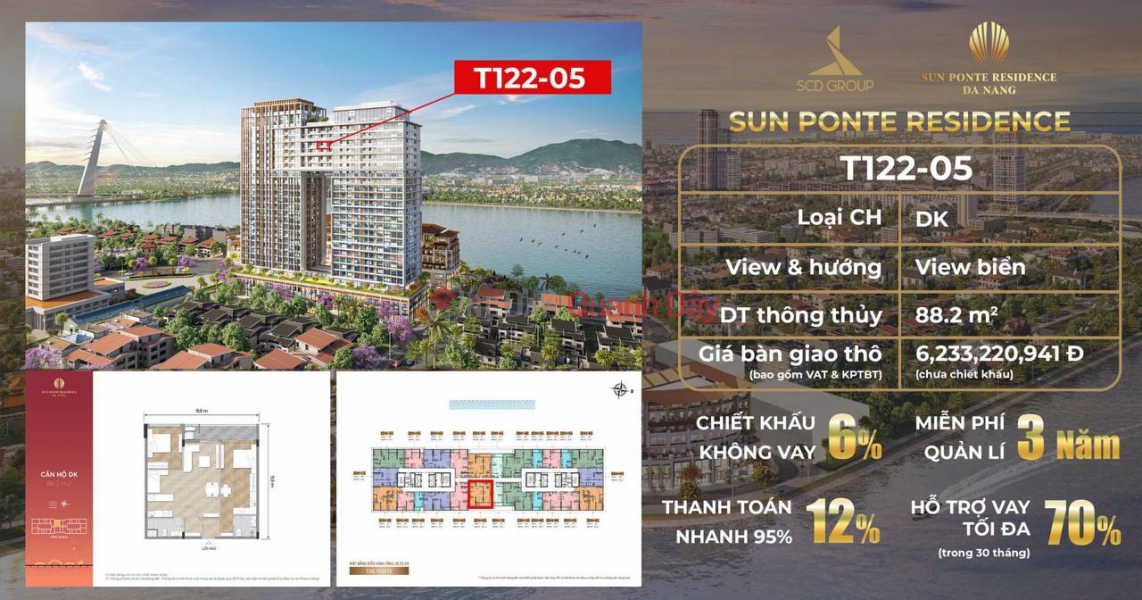 Căn hộ view triệu đô Sun Ponte Residence Đà Nẵng Niêm yết bán