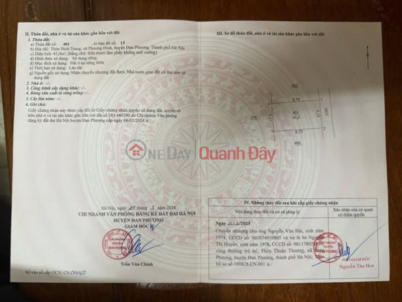 45M ĐẤT ĐẸP – ĐỊCH TRUNG - LIÊN MINH - ĐAN PHƯỢNG Niêm yết bán