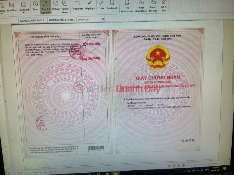 Property Search Vietnam | OneDay | Residential | Sales Listings | GREAT PRICE - OWNER NEEDS TO SELL QUICKLY A HOUSE LOCATED IN THU DAU MOT CITY, BINH DUONG PROVINCE