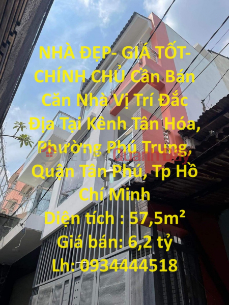 NHÀ ĐẸP- GIÁ TỐT- CHÍNH CHỦ Cần Bán Căn Nhà Vị Trí Đắc Địa Tại Quận Tân Phú, HCM Niêm yết bán