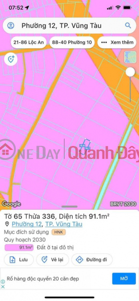 Property Search Vietnam | OneDay | | Niêm yết bán Cần bán đất NN sổ riêng hẻm 1216 đường 30/4 p12 tp Vũng Tàu