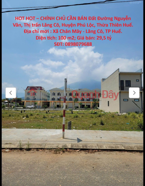HOT HOT – OWNER NEEDS TO SELL LAND on Nguyen Van Street, Lang Co Town, Phu Loc District, Thua Thien Hue Province. Sales Listings