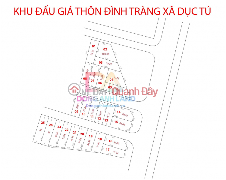 Dong Anh auction land for 2.3 billion 70m2 Sales Listings