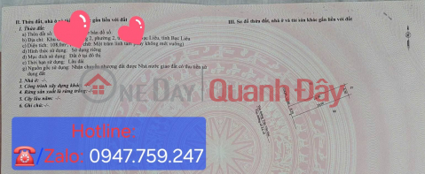 Land for sale, adjacent to Tran Van Dai Street, Ward 2, Bac Lieu City, Bac Lieu Province. _0