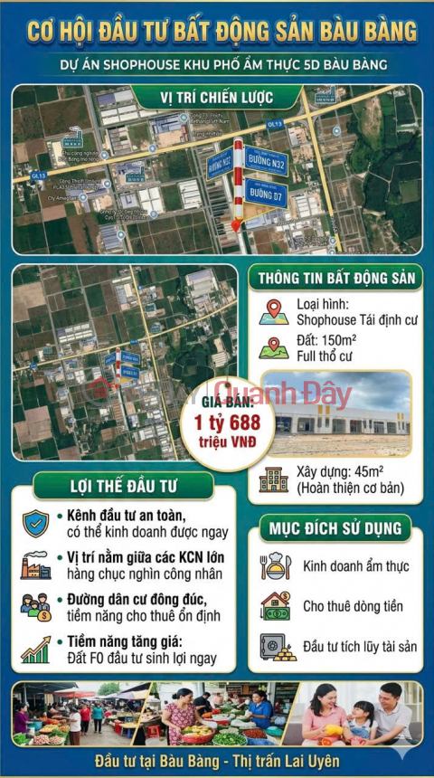 Shophouse khu phố ẩm thực 5D Bàu Bàng, Bình Dương - Vừa ở vừa kinh doanh cực đẹp - Đầu tư sinh lời _0