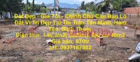 Beautiful Land - Good Price - Owner Needs to Sell Land Lot in Nice Location in Tan Minh Town, Ham Tan, Binh Thuan _0