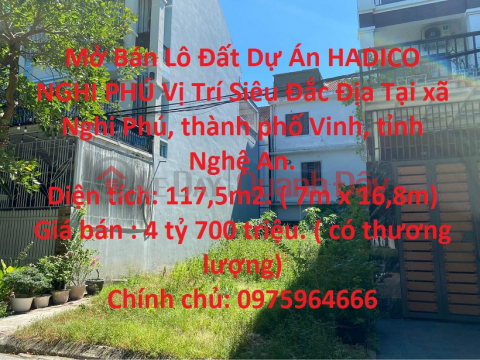 Opening Sale of HADICO Nghia Phu Project Land Lot Super Prime Location In Vinh City, Nghe An Province. _0